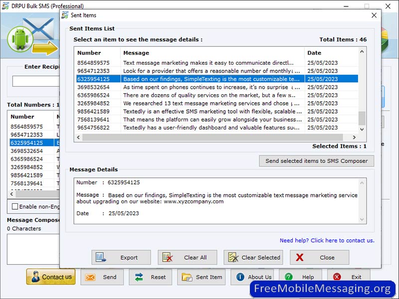 Screenshot of Bulk SMS Software 6.5.1.0