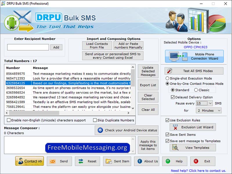 Screenshot of Free Mobile Messaging Software