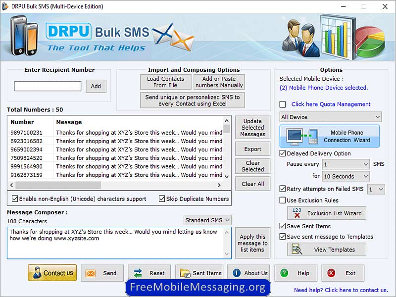 Screenshot of Software for Bulk SMS